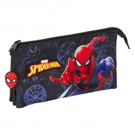 канцеларски,принадлежности,safta,triple,spider,man,attack,pencil,case,multicolor,(black)