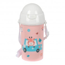 бутилки,за,вода,safta,automatic,opening,with,straw,preschool,giraffe,water,bottle,500ml,multicolor,(pink)