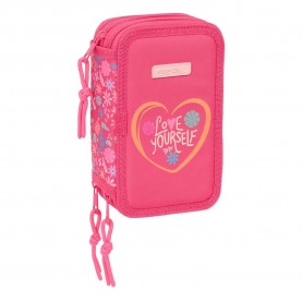 канцеларски,принадлежности,safta,triple,feeling,pencil,case,37,pieces,pink,(multicolor)