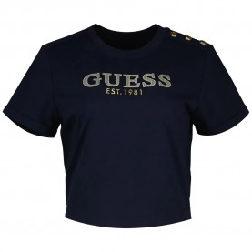 тениска,дамски,тениски,guess,cn,cropped,washed,logo,short,sleeve,t,shirt,blackened,blue,(blue)