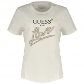 тениска,дамски,тениски,guess,cn,love,triangle,short,sleeve,t,shirt,beige,(pure,white)