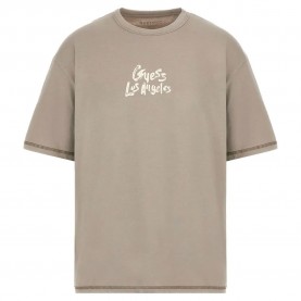 тениска,мъжки,тениски,guess,cn,patch,at,back,short,sleeve,t,shirt,beige,(sage,plant)