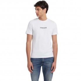 тениска,мъжки,тениски,guess,jeans,gj,cn,slim,logo,embro,short,sleeve,t,shirt,pure,white,(white)