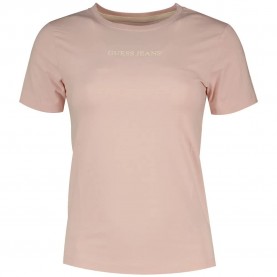 тениска,дамски,тениски,guess,jeans,gj,cn,slim,logo,print,short,sleeve,t,shirt,royal,blush,(pink)