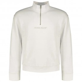 блуза,мъжки,пуловери,guess,jeans,gj,reg,embro,half,zip,sweatshirt,pure,white,(white)
