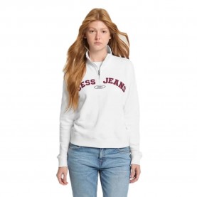 блуза,дамски,блузи,guess,jeans,gj,reg,half,zip,sweatshirt,white