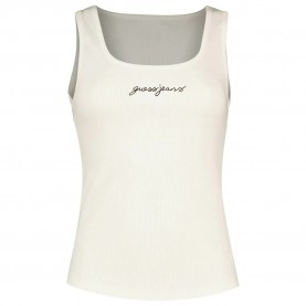 тениска,дамски,тениски,guess,jeans,gj,slim,rib,embro,sleeveless,t,shirt,pure,white,(white)