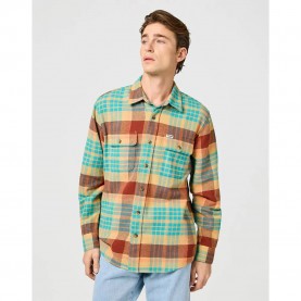 риза,с,дълъг,ръкав,мъжки,ризи,wrangler,ls,utility,long,sleeve,shirt,latigo,bay,(green)