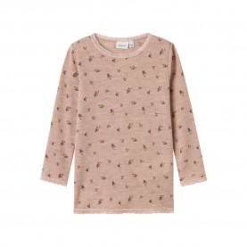 Тениска Name it Wang Needle Mini long sleeve T-shirt - Shadow Gray / Small Flowers (Beige) тениска,детски,тениски,name,it,wang,needle,mini,long,sleeve,t,shirt,shadow,gray,small,flowers,(beige)