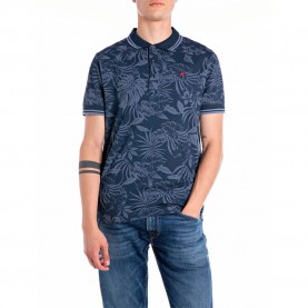 Replay M3009.000.75034 Polo - Blue (All Over Flowers Navy / Blue) мъжки,блузи,с,яка,replay,m3009.000.75034,polo,blue,(all,over,flowers,navy,blue)