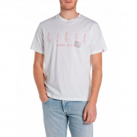 тениска,мъжки,тениски,replay,m3067.000.2660,short,sleeve,t,shirt,natural,white,(white)