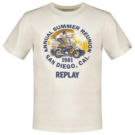 тениска,мъжки,тениски,replay,m3110.000.2660,short,sleeve,t,shirt,beige,(natural,white)