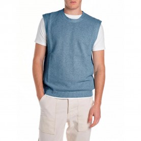 дънки,мъжки,пуловери,replay,uk4709.000.g23774,knitted,vest,jeans,melange,(blue)