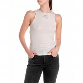 тениска,дамски,тениски,replay,w3398.000.23745,sleeveless,t,shirt,butter,white,(beige)