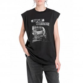 тениска,дамски,тениски,replay,w3409a.000.2660,sleeveless,t,shirt,black