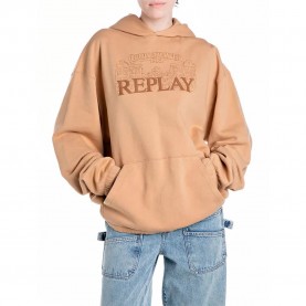 суичър,дамски,блузи,replay,w3455.000.21842,hoodie,tan,(brown)