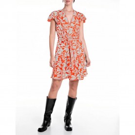 рокля,дамски,поли,и,рокли,replay,w9112.000.75014,short,sleeve,short,dress,orange