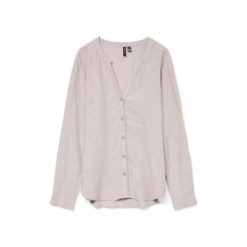 риза,с,дълъг,ръкав,дамски,блузи,дамски,ризи,vero,moda,linn,long,sleeve,shirt,beige,(moon,rock,melange)