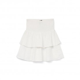 пола,дамски,поли,и,рокли,vero,moda,natali,smock,high,waist,short,skirt,white,(snow,white)