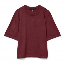 блуза,дамски,пуловери,дамски,плетени,дрехи,vero,moda,silje,2,4,oversize,short,sleeve,sweater,red,(tawny,port)