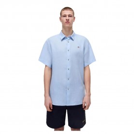 риза,с,къс,ръкав,мъжки,ризи,napapijri,linen,short,sleeve,shirt,soft,chamber,(blue)