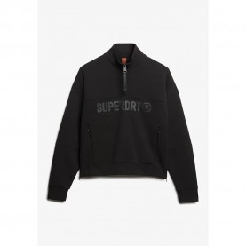 блуза,дамски,блузи,superdry,active,tech,logo,relaxed,half,zip,sweatshirt,black
