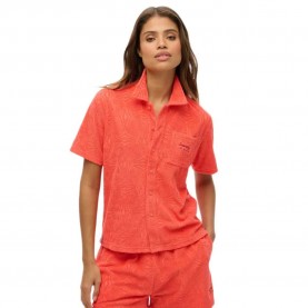 риза,с,къс,ръкав,дамски,блузи,дамски,ризи,superdry,country,club,towelling,short,sleeve,shirt,orange