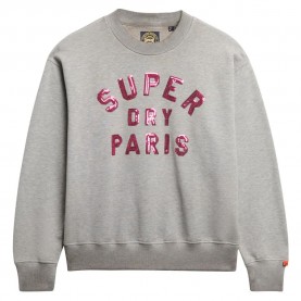 блуза,дамски,блузи,superdry,embellished,varsity,loose,sweatshirt,grey,(grey,marl)