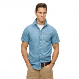 риза,с,къс,ръкав,мъжки,ризи,superdry,essential,denim,short,sleeve,shirt,blue