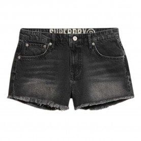 Къси панталони Superdry Hot denim shorts - Black (Roseland Washed Black) къси,панталони,дамски,панталони,superdry,hot,denim,shorts,black,(roseland,washed,black)