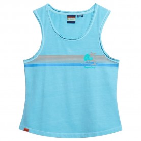 Тениска Superdry Outdoor Stripe Scoop sleeveless T-shirt - Blue (Neon Sky Blue) тениска,дамски,тениски,superdry,outdoor,stripe,scoop,sleeveless,t,shirt,blue,(neon,sky,blue)