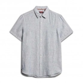 риза,с,къс,ръкав,мъжки,ризи,superdry,vacation,linen,short,sleeve,shirt,navy,ticking,linen,(grey)