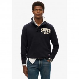 блуза,мъжки,пуловери,superdry,vintage,athletic,half,button,sweatshirt,black