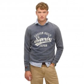 блуза,мъжки,пуловери,superdry,vintage,wash,relaxed,sweatshirt,grey,(lauren,navy)