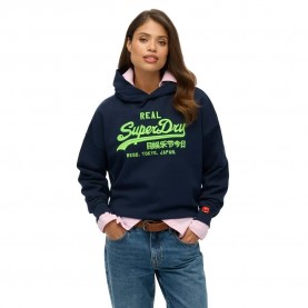 суичър,дамски,блузи,superdry,vl,neon,relaxed,hoodie,blue