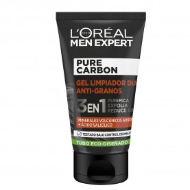 козметика,за,почистване,l´oreal,paris,facial,cleansing,gel,gel,men,expert,purepower,wash,100ml,clear,(multicolor)
