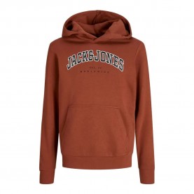 суичър,детски,блузи,jack,&,jones,caleb,varsity,hoodie,burnt,henna,(brown)