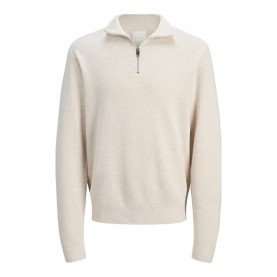 Блуза Jack & jones Milano Stitch half zip sweater - Beige (Cloud Dancer / Melange) блуза,мъжки,пуловери,дамски,пуловери,jack,&,jones,milano,stitch,half,zip,sweater,beige,(cloud,dancer,melange)
