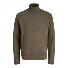 блуза,мъжки,пуловери,jack,&,jones,milano,stitch,half,zip,sweater,green,(stone,gray,melange)