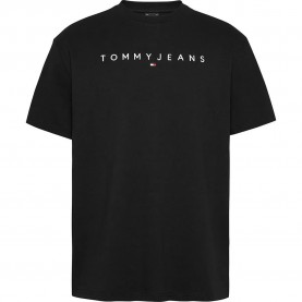 тениска,мъжки,тениски,tommy,jeans,reg,linear,logo,short,sleeve,t,shirt,black
