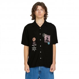 риза,с,къс,ръкав,мъжки,ризи,volcom,fa,f,rygalski,woven,short,sleeve,shirt,black