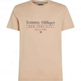 тениска,мъжки,тениски,tommy,hilfiger,center,stack,short,sleeve,t,shirt,sandalwood,(beige)