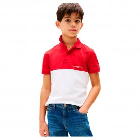 детски,блузи,с,яка,tommy,hilfiger,colourblock,mini,cropped,short,sleeve,polo,primary,red,(red)