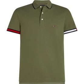 мъжки,блузи,с,яка,tommy,hilfiger,flag,cuff,slim,fit,short,sleeve,polo,battle,green,(green)