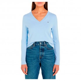 блуза,дамски,пуловери,дамски,плетени,дрехи,tommy,hilfiger,stitch,v,nk,sweater,blue