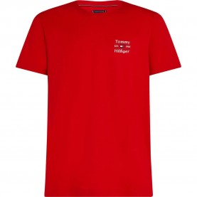 тениска,мъжки,тениски,tommy,hilfiger,stack,short,sleeve,t,shirt,mid,red,(red)
