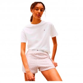 пижама,дамски,пижами,tommy,hilfiger,uw0uw05760,short,sleeve,pyjama,white