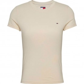 тениска,дамски,тениски,tommy,jeans,dw0dw20459,slim,fit,short,sleeve,t,shirt,newsprint,(beige)