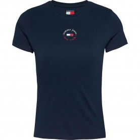 тениска,дамски,тениски,tommy,jeans,essential,logo,2,slim,fit,short,sleeve,t,shirt,dark,night,navy,(blue)