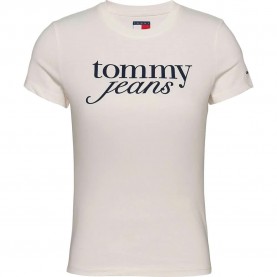 тениска,дамски,тениски,tommy,jeans,essential,logo,short,sleeve,t,shirt,beige,(ancient,white)